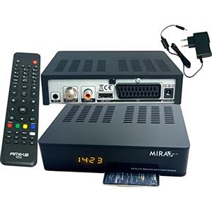 M@TEC Amiko MIRA3 - Ricevitore satellitare HD con funzione di registrazione, slot per schede, Timeshift, HDMI, PVR, USB, WiFi, AAC-LC, SCART, coassiale, ricevitore satellitare HD per satelliti