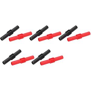 Yosoo Health Gear 10 Pezzi Adattatore Prolunga Banana 4mm Femmina-Femmina, | Connettore per prolunga fili elettrici, isolamento in PVC, adattatore per test elettronici multimetro, e Rosso