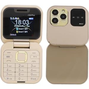 Zunate Cellulare Flip 2G, 2024 Nuovo Mini Cellulare Flip 2 SIM Card Piccolo Display Cellulare Pieghevole, con Radio FM Voce Magica Lista Nera Vibrazione di Composizione Rapida, per (GOLD)