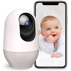 nooie Babyphone, 360 Baby Camera WLAN, Baby Monitor con videocamera, baby monitor con fotocamera e app per cellulare, visione notturna HD 1080P, monitoraggio intelligente, funzione interfono,