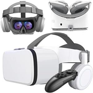Hoorawwi Casco VR, Casco per Realtà Virtuale con Controller e Cuffie per Bambini e Adulti per Giocare a Giochi 3D e Film, Set di Occhiali VR Wireless Universali Bundle per Smartphone iOS Android Windows