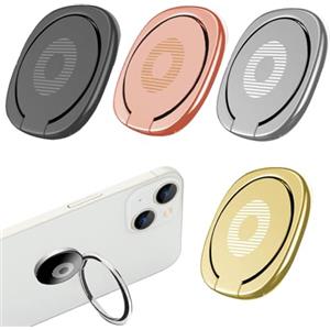 UZEYAX 4 Pezzi Anello per Cellulare Dito 3mm Ultra Sottile, Anello Cellulare con Anello in Metallo, Anello Supporto Ring Cellulare, Ring Stand Holder per tutti i Smartphone