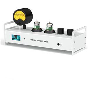 Nobsound Douk Audio 2-Canale Bluetooth Tubo a Vuoto Preamplificatore, Hi-Fi Amplificatore per Cuffie, USB-DAC Scheda Audio PC, Ricevitore Audio Wireless Preamplificatore con VU-Meter, Ottico, Coassiale, APTX