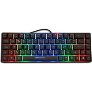 CoolBox DeepGaming TM065 - Tastiera 65% RGB compatta con suoneria meccanica e morbidezza della membrana, 69 tasti (19 anti-ghosting), 10 modalità di illuminazione, TKL, cablato USB.