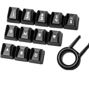 RogzO Per Logitech G910 Tastiera Meccanica Keycaps G910GPROG810G413 Tasti da gioco testurizzati copritasti da gioco a colori (nero 12 tasti cap)