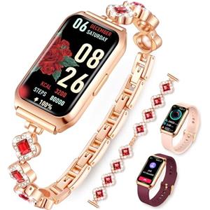 Homailida Smartwatch Donna, 1.47 Orologio Fitness Modalità Sport, Monitoraggio del Sonno Contapassi Cardio SpO2 Calorie Activity Tracker Impermeabile per Android iOS