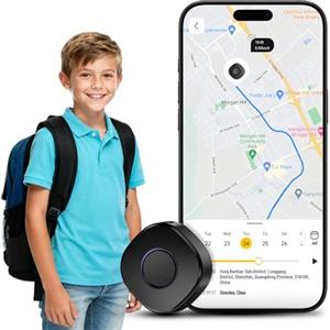 LNCOON Mini Localizzatore GPS Personale per Bambini Anziani Cani Zaino Mini Localizzatore GPS Portatile per Auto Con Cordino, Clip Posteriore, Pulsante SOS, Abbonamento Necessario per iOS Google