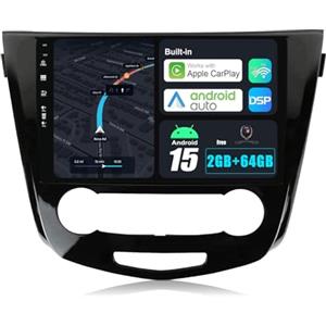 BXLIYER Android 15 IPS Autoradio Per Nissan Qashqai J11 X-Trail Rouge (2014-2018) - 2G+64G - Senza fili CarPlay + Android Auto - GRATUITI Camera - DAB Volante Fast-Boot DSP WIFI - 10.1 Pollici 2 Din
