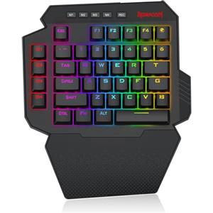 Redragon K758 Tastiera Una Mano Meccanica RGB Scambio a Caldo US | 4 tasti macro integrati, poggiapolsi dedicato, scambio a caldo aggiornato, connessione USB-C per gaming