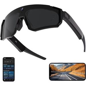 Tulbeys AI Smart Glasses con fotocamera - Occhiali da ciclismo & Sport per donna/uomo con video 4K HD, foto e traduzione, protezione UV400, perfetti per escursioni in bicicletta e attività all'aperto