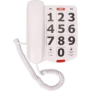 Ejoyous Telefono Fisso per Anziani, Telefono per Anziani, Telefono Fisso con Tasti Grandi, Telefono con Filo, Telefono a Pulsanti, Telefono con Tasti Grandi per Non Vedenti, Suonerie Forti