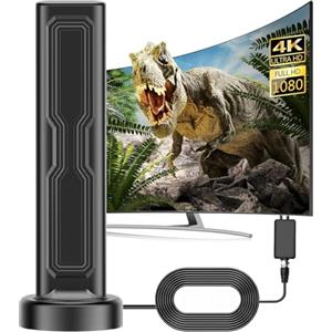 KQLHLHDYZ Antenna interna ed esterna da 480 KM con amplificatore - HDTV portatile con ricezione a 360° - Compatibile con TV 4K 1080P e tutti i televisori
