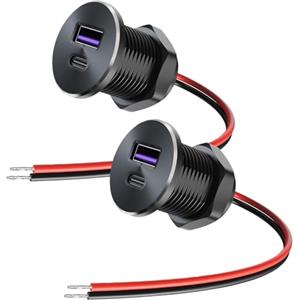 BYZESTY Presa USB 12 V, caricatore per camper, 2 prese USB C, Qc3.0 Et Pd3.0, presa per auto, presa USB, presa da incasso, per barca, roulotte, camper auto, camion