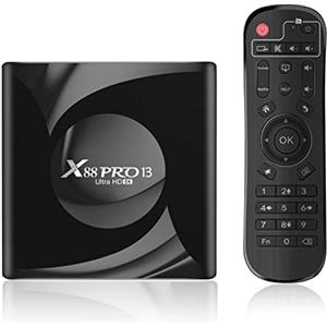 Dulmssxy Android tv box,X13 PRO Android 13.0 tv box 4GB RAM 32GB ROM RK3528 Quad-Core 64bit Cortex-A53 Mali 450 MP2 GPU Support 2.4/5.0GHz WIFI BT5.0 10/100M Ethernet H.265 8K 3D 1080P DLNA HDMI 2.0 USB 3.0