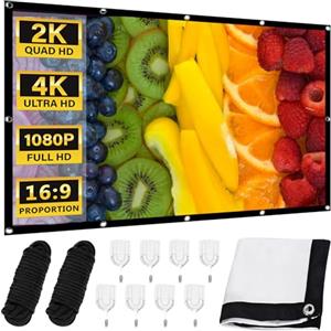 WANDGU 100 Pollici 16:9 HD 4K Schermo Proiettore Schermo Pieghevole Tela Proiettore Esterno Portatile Parete per Casa