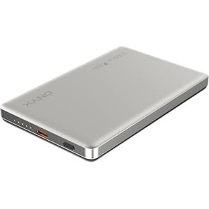 ONYX Power Bank Ultrasottile 100% Alluminio - Power Bank iPhone 5.000 mAh Ricarica Rapida USB-C - Powerbank MagSafe Magnetico, ricarica Wireless per iPhone Android - ultraleggero in metallo