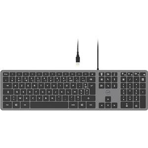 Mobility Lab - Tastiera PC Ultra Slim cablata grigio siderale - connessione USB francese AZERTY