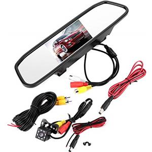 Fydun Kit monitor specchietto retrovisore per auto 4.3in HD Mirror Dash Cam Telecamera di backup impermeabile 8LED Telecamera per specchietto retrovisore Monitor per visione notturna