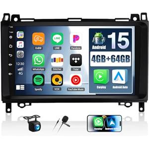 SIXWIN 4+64G Android 13 Autoradio per Mercedes-Benz W169 W245 B160 B170 B180 B200 W639 Vito Viano W906 con CarPlay/Android/Mirror Link,9 HD TouchScreen Schermo Navigatore WiFi RDS FM USB Bluetooth