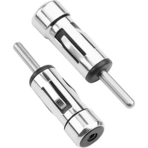 MDLSDE Adattatore Antenna Autoradio, Radio Auto DIN Maschio a Femmina ISO per Veicoli Connettore Accoppiamento Spinotto per AM FM Convertitore Amplificatore Segnale Stereo Universal Argento 2 Pacchi