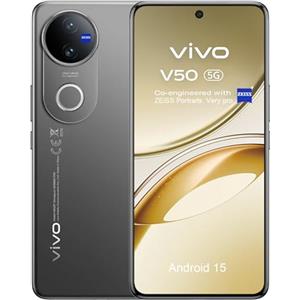 vivo V50 5G Smartphone 12GB RAM 512GB ROM, 6.77 AMOLED, 120Hz, Fotocamera ZEISS professionale da 50+50 MP, Video 4K, Batteria da 5260 mAh, Snapdragon 7 Gen 3, IP69, Dual-SIM, NFC, Android 15, Nero