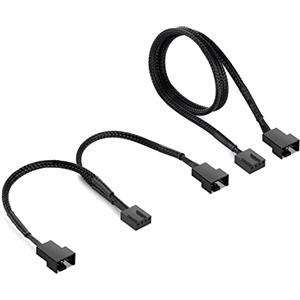 POPPSTAR sdoppiatore ventole per PC 4-pin (cavo a Y 15cm presa 4pin a spina 4pin / 3pin + cavo di prolunga ventole 60cm) per collegare ulteriori ventole alla scheda madre