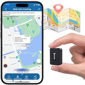 TKMARS Micro Localizzatore GPS Tracker per Auto Moto Anziani, Mini GPS Spia 1500mah Posizionamento ogni 10 Secondi Antifurto Allarmi Magnete Potente Tracciamento Globale in Tempo Reale