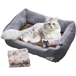 MLqkpwy Cuccia per Cani e Gatti in Tessuto Morbido Con Tappetino Refrigerante, Coperta e Ossa Giocattolo - Cuscino Rettangolare per Animali Domestici