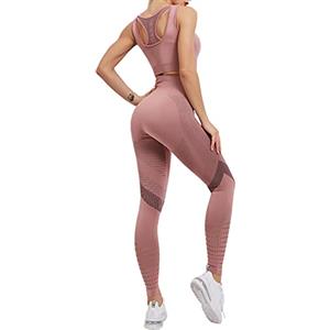 Yekdmxop Completo Palestra Donna Push Up Set di Abbigliamento Sportivo da Yoga Reggiseno Sportivo+Leggings Sportivi 2 Pezzi Kit Palestra Leggins e Top Fitness Push Up Pantaloni a Vita Alta Pilates Jogging