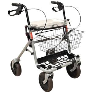 TERMIGEA Deambulatore, Rollator Pieghevole Per Anziani, Disabili E Malati, Sedile In Plastica Con Vassoio, Cestino Portaoggetti, Porta Bastone