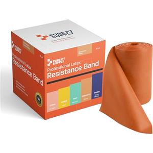 Pure PT Supply Pure PT - Fascia di resistenza in lattice di alta qualità, rotolo da 22,9 m (arancione), ad alta resistenza, fasce per esercizi per allenamento della forza, fasce elastiche per allenamento, resistenti