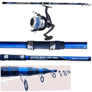 Generico Canna Pesca surfcasting STORIONE SPIGOLA ORATA scogliera Mare mt. 4,20 + kit Mulinello 7000
