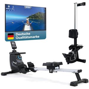 Skandika vogatore Venn, vogatore ergometro, porta tablet, vogatore con computer multifunzione, 8 livelli di regolazione della resistenza, bassa manutenzione