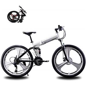 STRTG Folding Bike, Mountain Bike Pieghevole,Unisex Adulto Folding MTB Bicicletta, 24 * 26 Pollici 21 * 24 * 27 velocità della Bici di Montagna