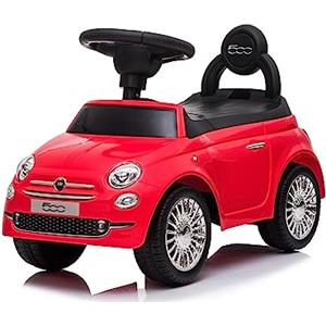 Mondial Toys Primi Passi Macchinina Cavalcabile Fiat 500 per Bambini da 12 a 36 Mesi con Suoni e Clacson Sistema Antiribaltamento Vano Portaoggetti Schienale Gioco per Imparare a Camminare (Rosso)