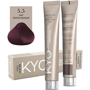 KYO TINTURA SENZA AMMONIACA 5.5 CASTANO CHIARO MOGANO - Colore permanente con collagene marino e cheratina, 100 ml