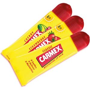 Carmex Cherry, Confezione da 3 burrocacao classico, alla ciliegia e alla fragola, con SPF15, 10 g (confezione da 3)