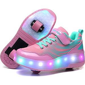 Kimigia Unisex Bambino LED Scarpe con Rotelle Automatiche Skate Formatori Sportive Ginnastica Lampeggiante Low-Top Outdoor Multisport Running Sneaker per Ragazzi e Ragazze