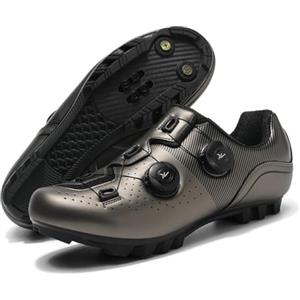 Hixingo Scarpe da Ciclismo MTB per Uomo Donna MTB Compatibili Pedali SPD Traspirante Unisex Scarpe Mountain Bike Ciclismo All'aperto per Bici, 37-47 EU (Marrone,43)