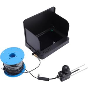 VBESTLIFE Telecamera da Pesca Subacquea, Ricerca di Pesce Portatile 1080p con Luce di Riempimento IR, luminosità di 1500cd, Cavo da 49,2 Piedi, LCD da 5 Pollici per Pesca in Barca per