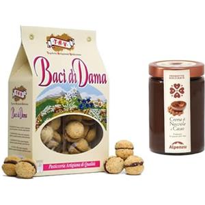 Nostre Montagne Prodotti Tipici Valle d' Baci di Dama 200gr + Crema spalmabile alle Nocciole e cacao 150g