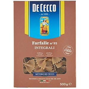 Idea PASTA DE CECCO INTEGRALE FARFALLE 500 GR PASTA PRIMO SEMOLA GRANO DURO
