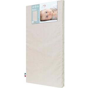 baby idea Materasso Lettino Pieghevole Antisoffoco Sfoderabile a Norma EN 16890:2017 Federa Cotone 100% Oeko Tex Classe 1 Struttura Poliuretano CertiPUR (60x120x8, Righe Beige)