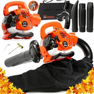 IMJ-Global Soffiatore a Scoppio DEMON | 25,4 cc | Potenza Nominale 0,75 kW | 7500 giri/min | Lunghezza Totale Soffiatore 870 mm | Funzione Trituratore | con Sacco