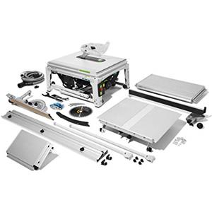 Festool Sega Circolare da Banco TKS 80 EBS - Altezza di Taglio 80 mm, Superficie Espandibile e Flessibilità per Lavori di Precisione
