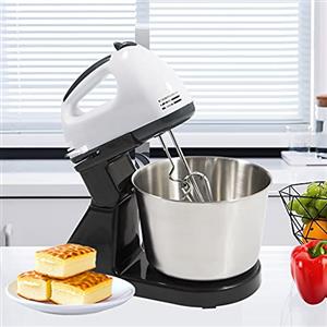 Lilyeriy Macchina da cucina da 100 W, impastatrice con ciotola in acciaio inox da 1,7 l, 7 velocità, con 2 frullatori, robot da cucina per impasto del pane