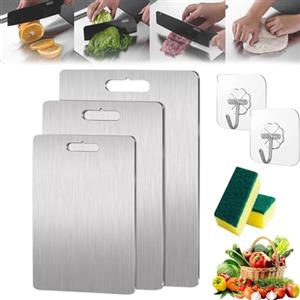Vgpbphj Yamato, tagliere double-face in titanio e acciaio inossidabile, atossico, adatto ai coltelli, durevole, per cucina e campeggio (S)