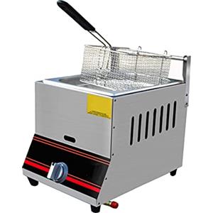 Deep Fryer Friggitrice A Gas Professionale 6/12 Litri, Multifunzione A GPL, Potenza di Fuoco Regolabile, Cestello E Coperchio Staccabili in Acciaio Inossidabile