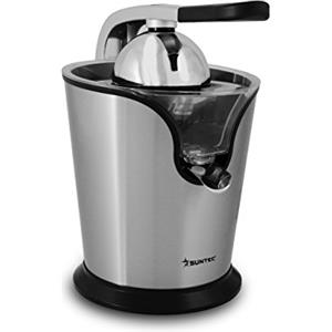 Suntec Wellness SUNTEC spremiagrumi ZIP-8441 pro - elettrico con leva e colino - piccolo estrattore in acciaio inox per arance + limoni + lime - centrifuga elettrica con recipiente per succo estraibile e max. 160 W