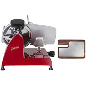 BERKEL - Affettatrice Red line 250 + Tagliere in frassino e acciaio inox (Rosso)